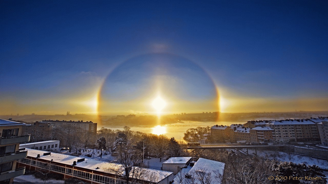 صحنه ای زیبا از خورشید گرفتگی در سوئد